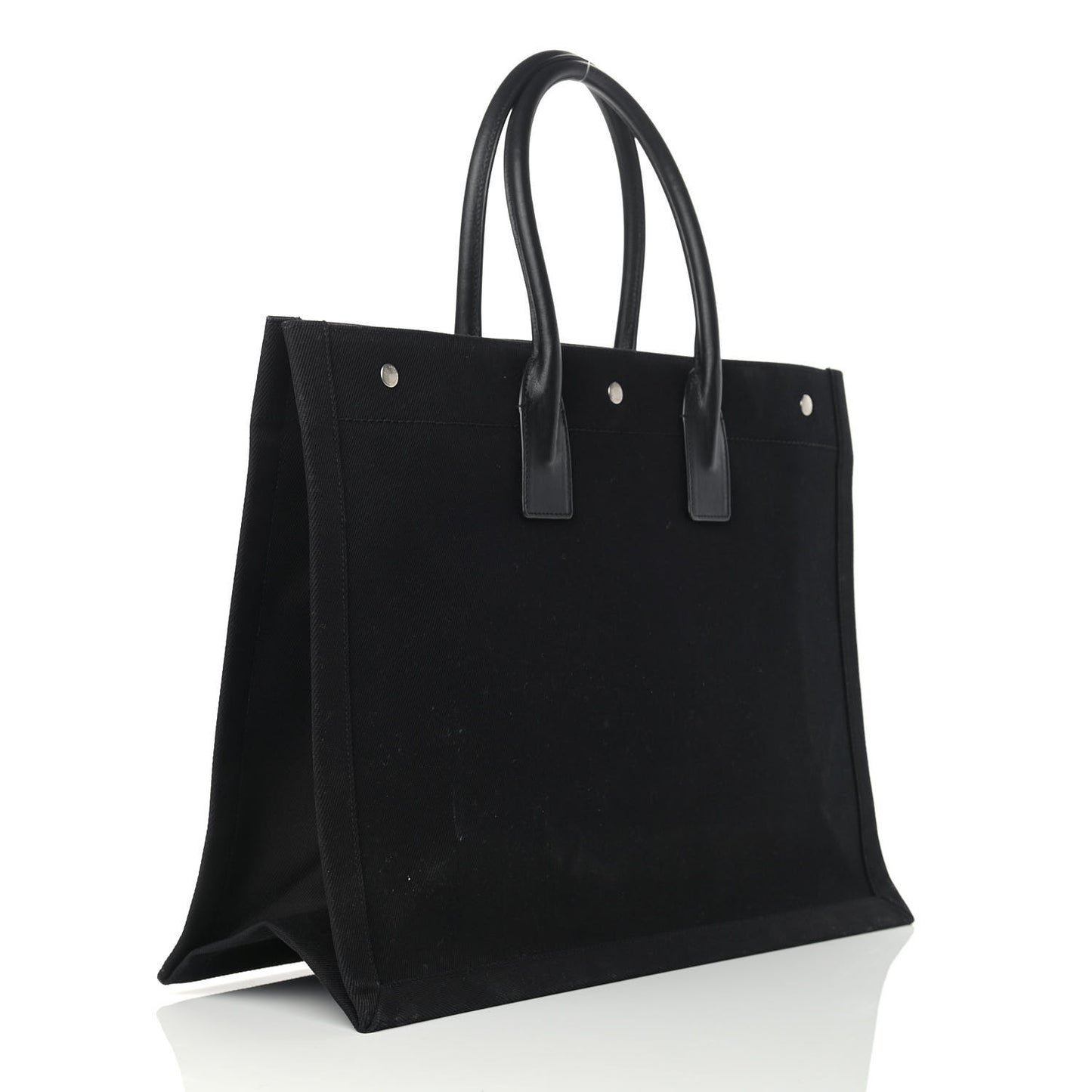 Linen Calfskin Rive Gauche Tote Black