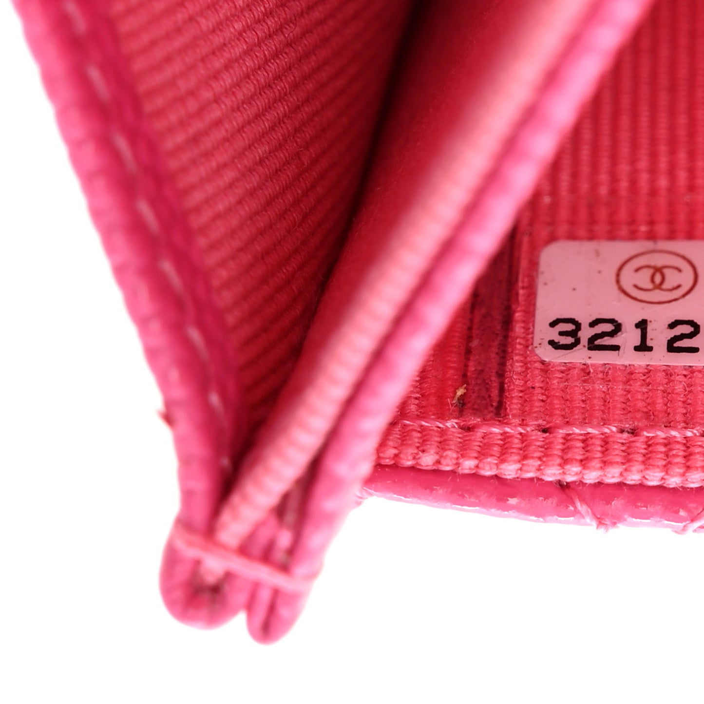 Caviar Quilted Flap Card Holder Wallet Dark Pink