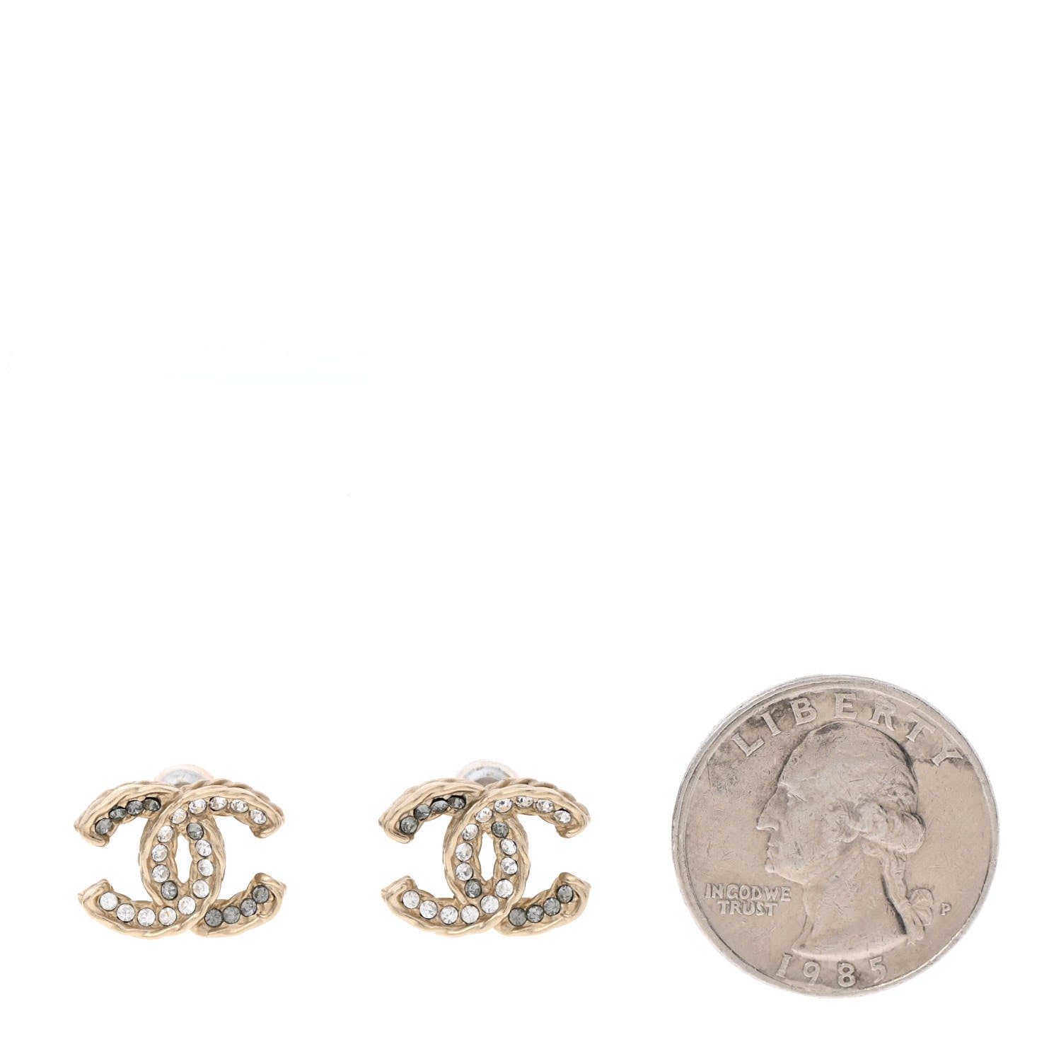 Chanel Crystal CC Rope Earrings Gold 2 of 4