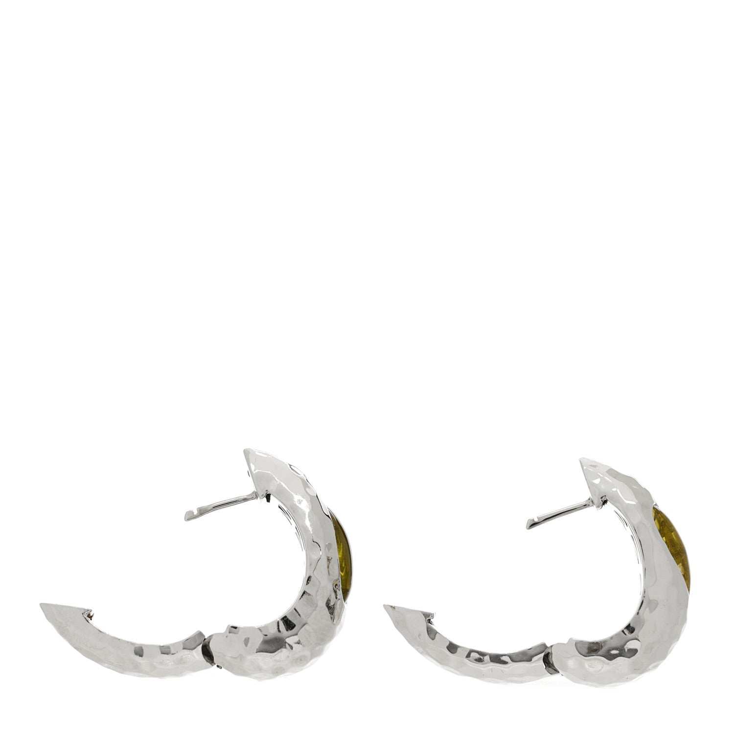 Roberto Coin Sterling Silver Lemon Quartz Capri Hoop Earrings 3 of 4