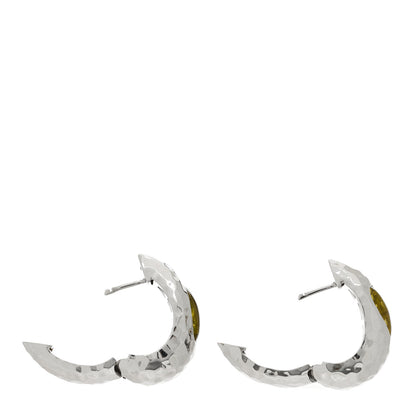 Roberto Coin Sterling Silver Lemon Quartz Capri Hoop Earrings 3 of 4