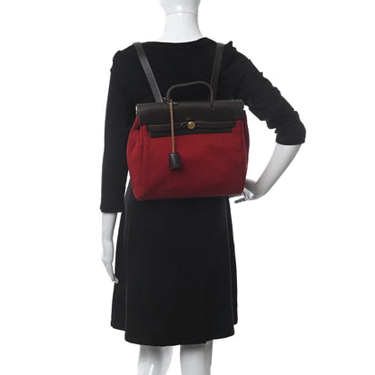 Hermes Toile Vache Calfskin Herbag 30 PM Backpack 3 of 15