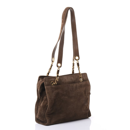 Chanel Suede CC Shoulder Bag in Brown 2 of 9