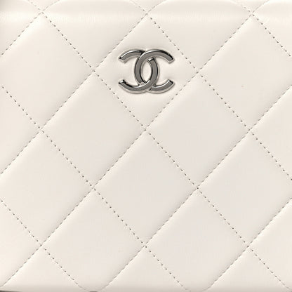 Chanel Quilted Lambskin Metal Bar Clutch Bag White 8 of 11