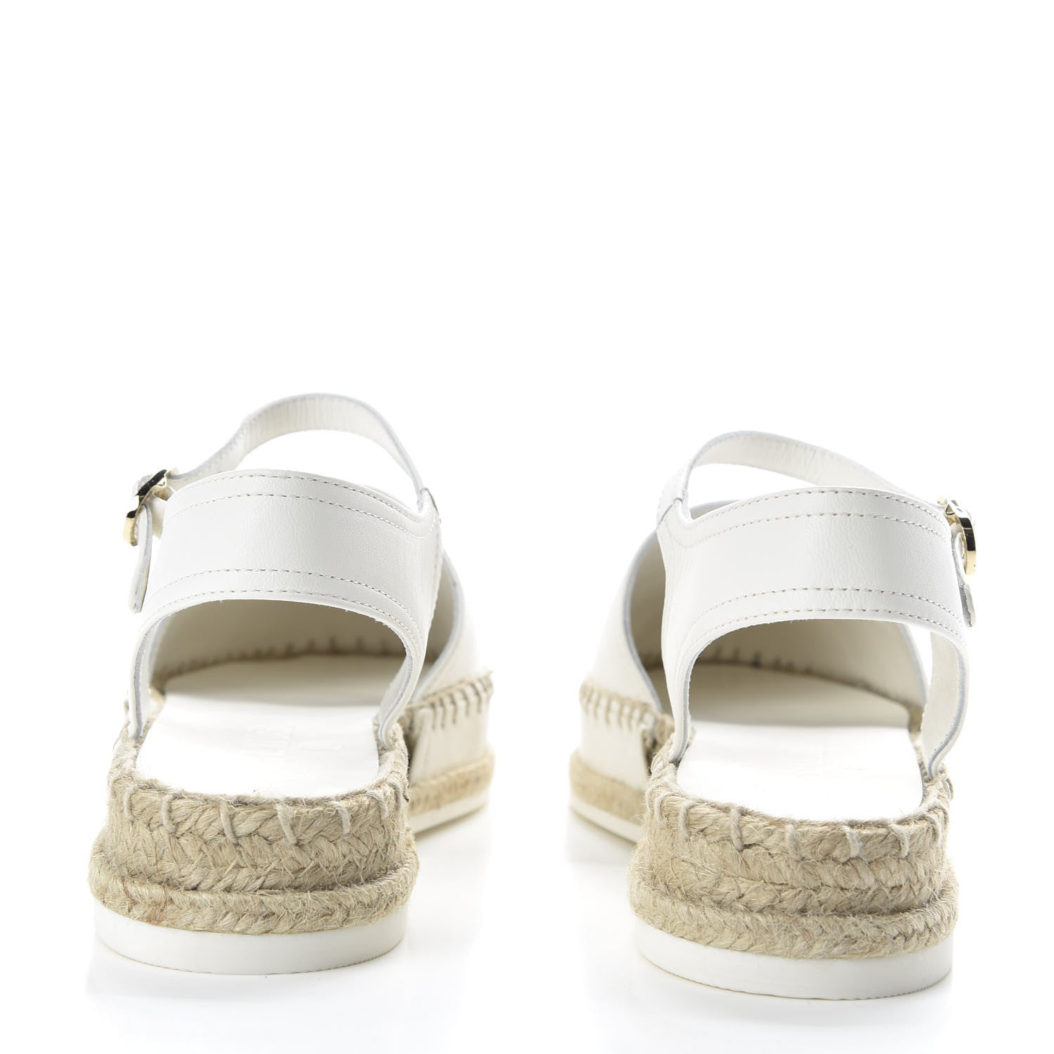 Chanel Lambskin Cap Toe CC Espadrille Sandals 35 Black White 6 of 10