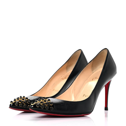 Christian Louboutin Kid Cabo 85 Pumps 37.5 Black Gold 3 of 10