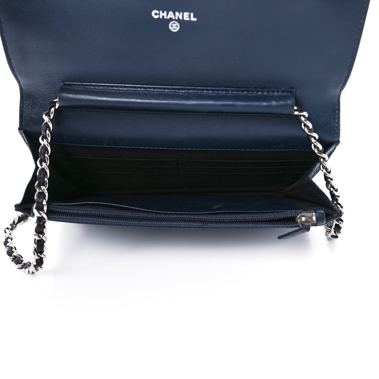 Chanel Caviar Timeless CC Wallet on Chain WOC Navy Blue 5 of 12