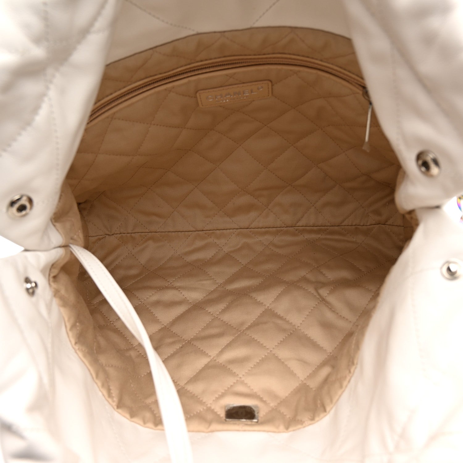 Chanel Shiny Calfskin Quilted Small Rainbow Chanel 22 White 6 of 11