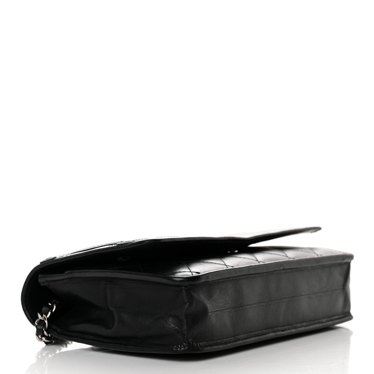 Calfskin Quilted Cambon Wallet on Chain WOC Black