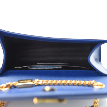 Saint Laurent Grain De Poudre Small Classic Monogram Kate Satchel Royal Blue 5 of 10