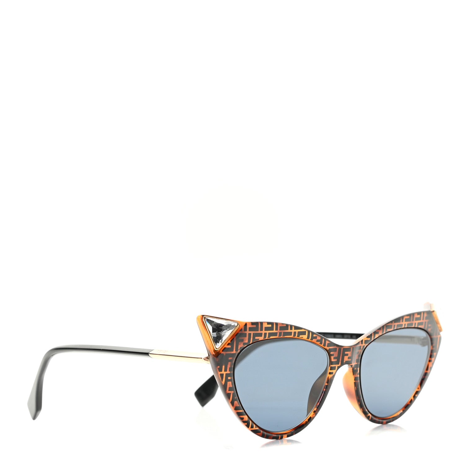 Fendi Acetate Metal FF Cat Eye Sunglasses FF 0356/S Havana 4 of 7