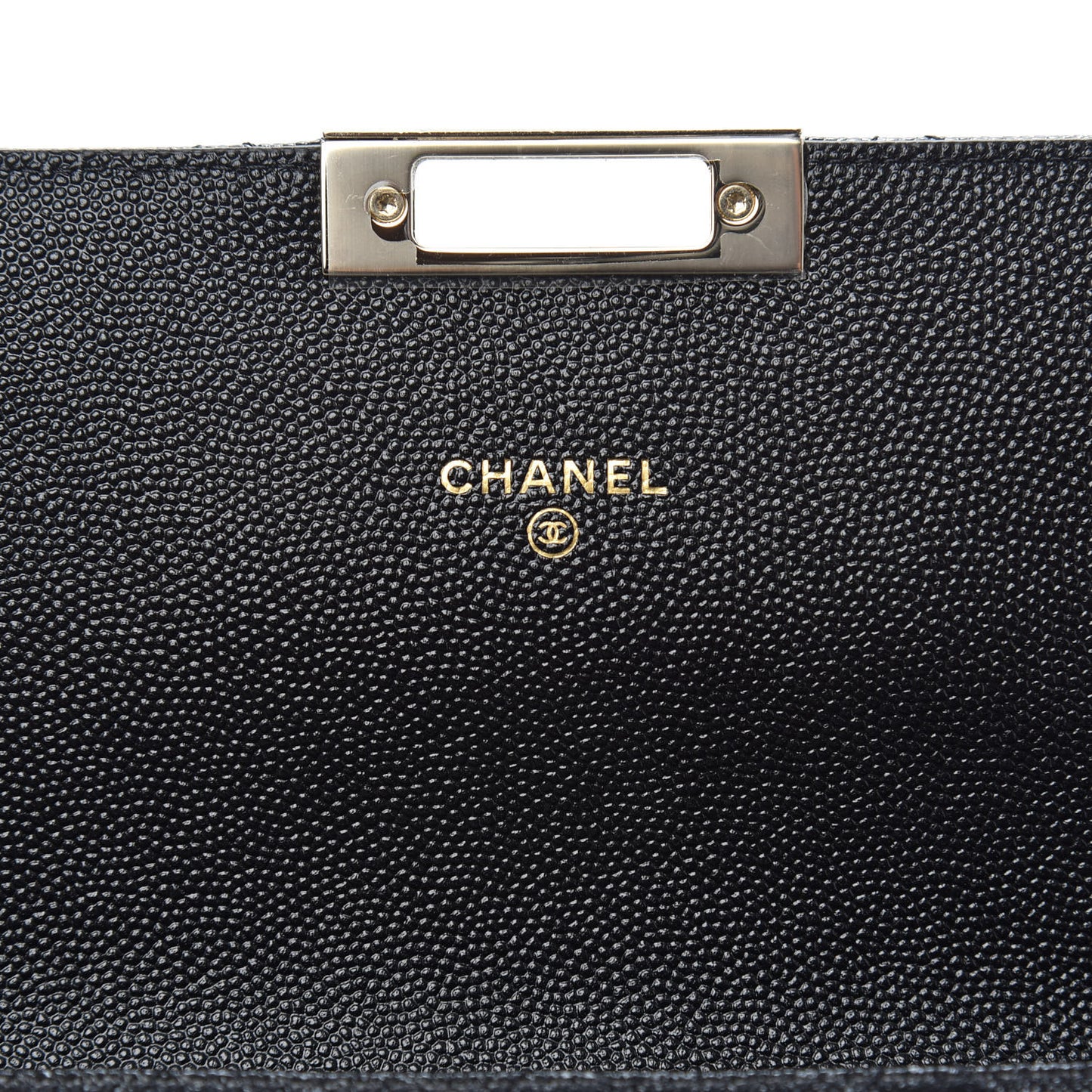 Caviar Quilted Medium Golden Class Pouch Black