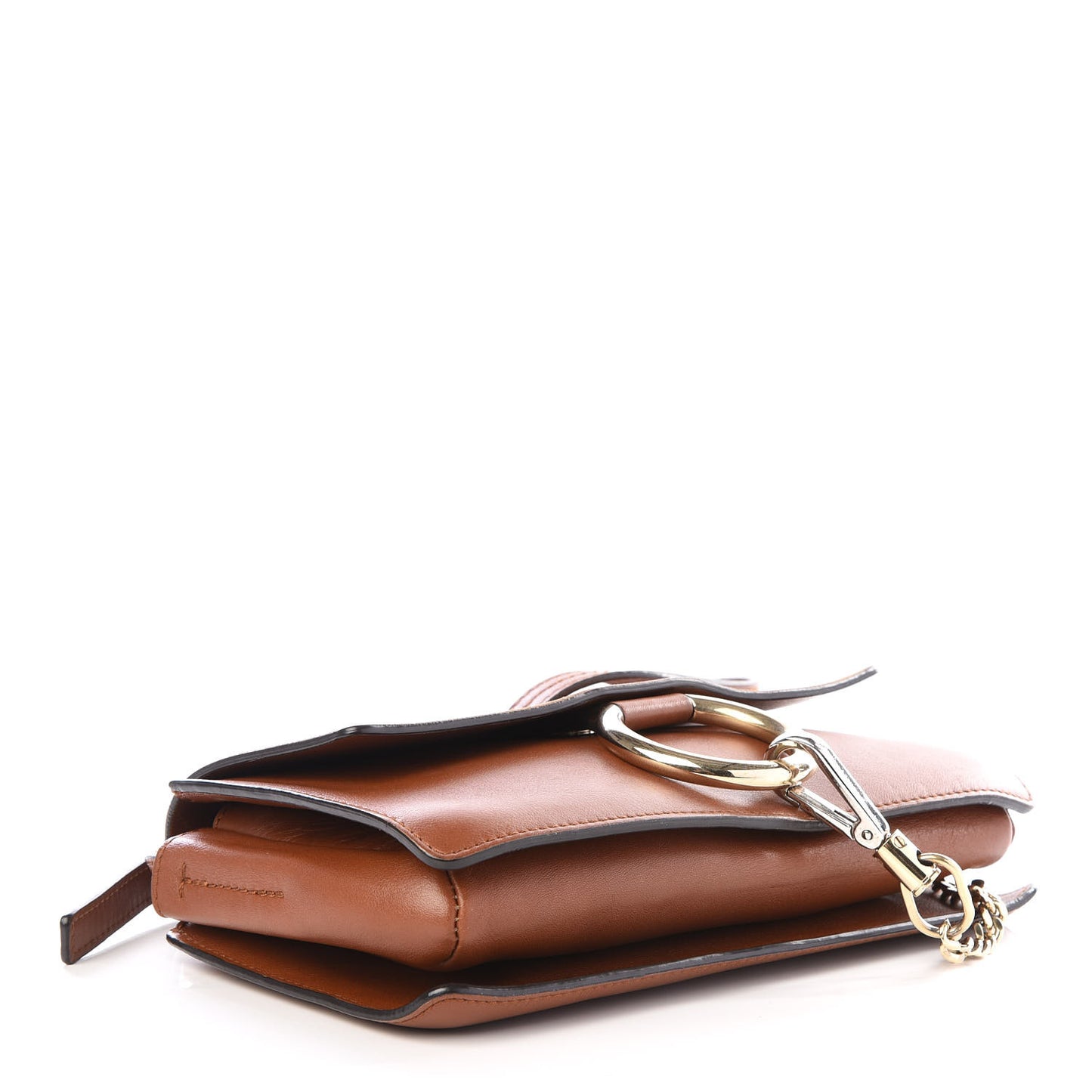 Suede Calfskin Small Faye Shoulder Bag Tobacco