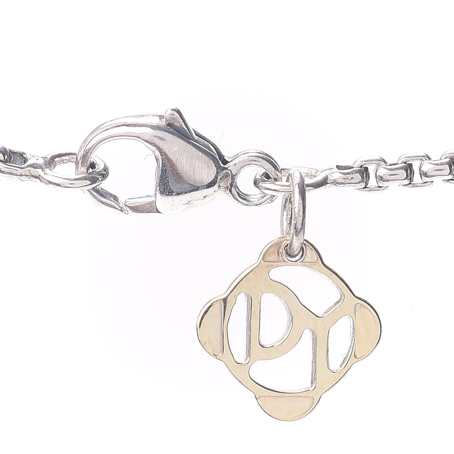 David Yurman Sterling Silver 14K Yellow Gold Cross Pendant Necklace 4 of 4