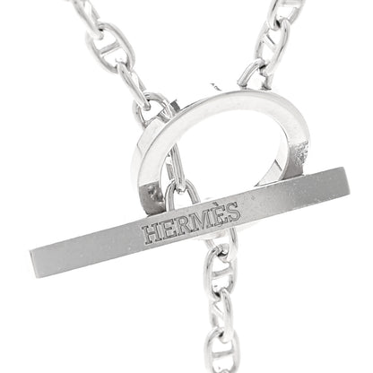 Hermes 18K White Gold Diamond GM Chaine D'Ancre Contour Pendant Necklace ST 5 of 7