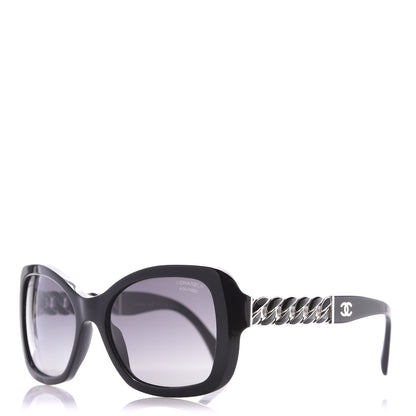 Chanel Acetate Metal Polarized Chain Square Sunglasses 5305 Black 1 of 7