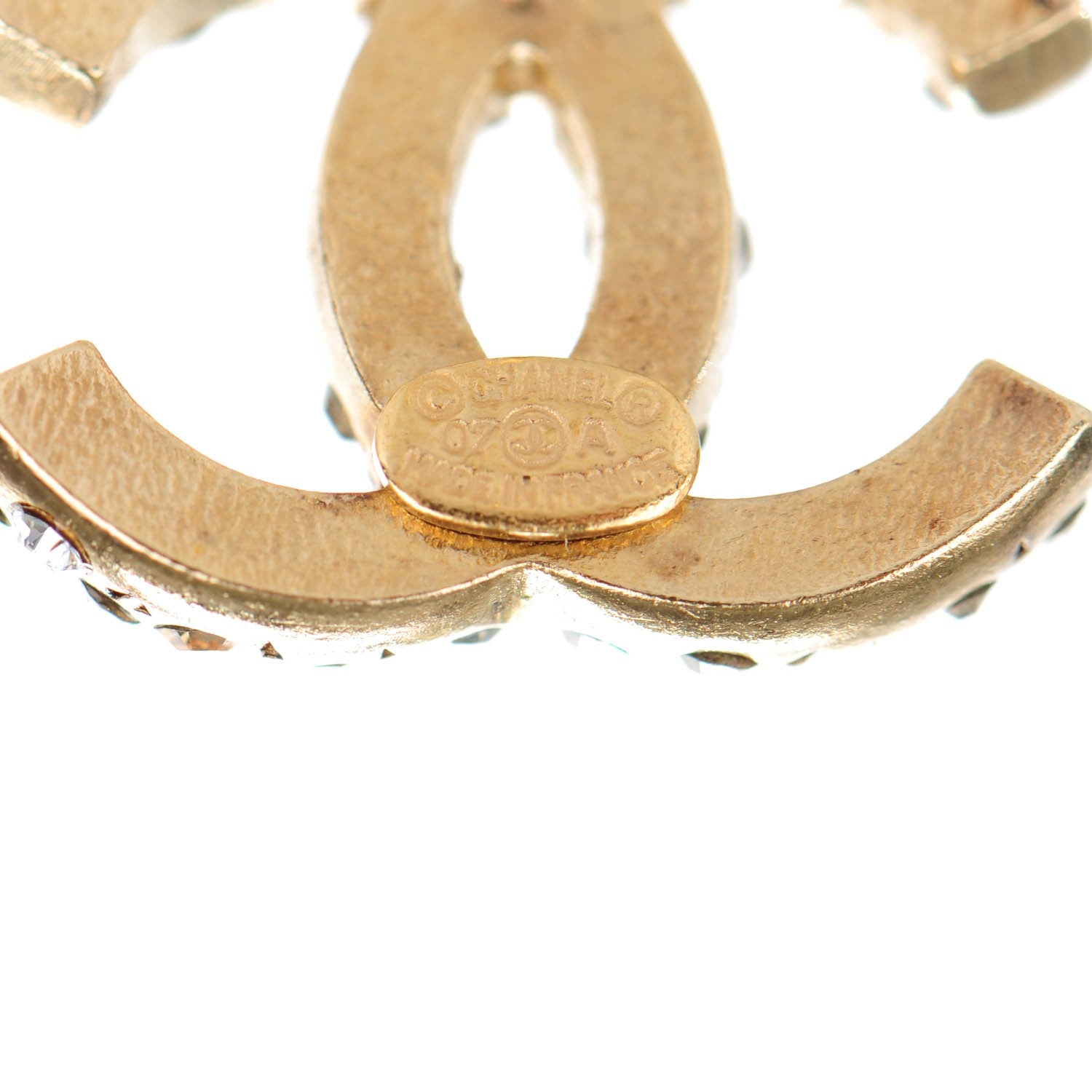 Chanel Crystal CC Earrings Gold 4 of 4