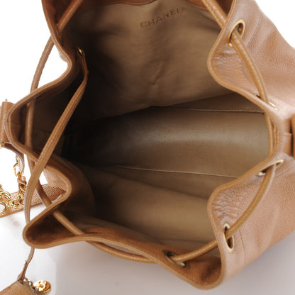 Chanel Caviar CC Drawstring Shoulder Bag Beige 6 of 11