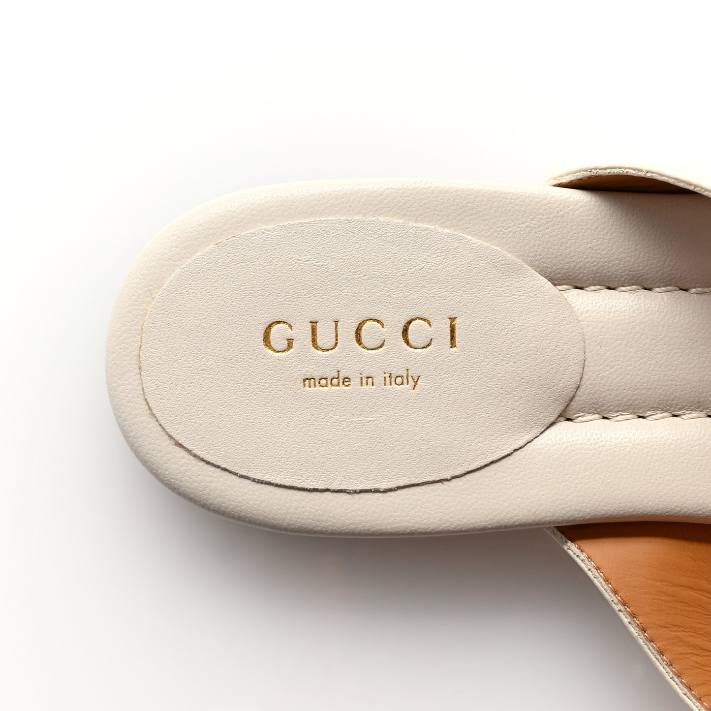Nappa Charlotte Double G Thong Flat Sandals 37.5 White