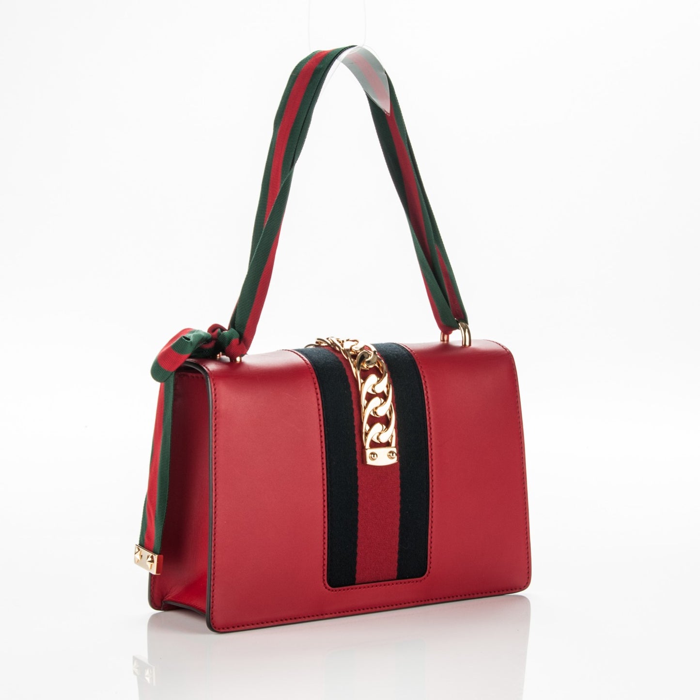 Calfskin Small Sylvie Shoulder Bag Hibiscus Red