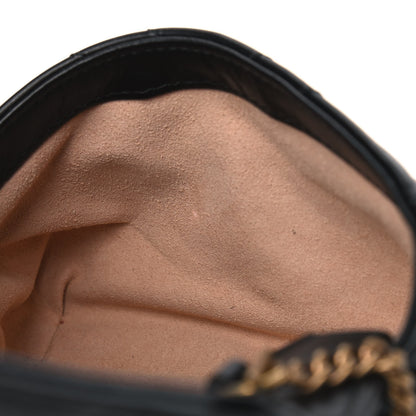 Gucci Calfskin Matelasse Super Mini GG Marmont Shoulder Bag Black 5 of 9