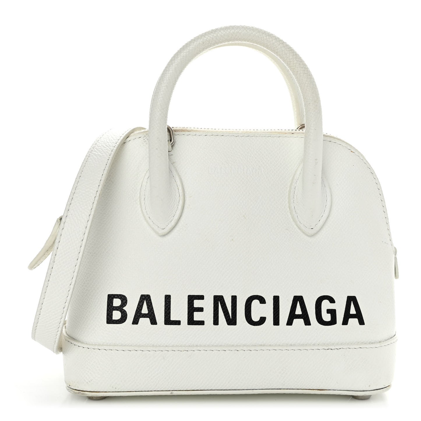 Grained Calfskin XXS Ville Top Handle Bag White Black