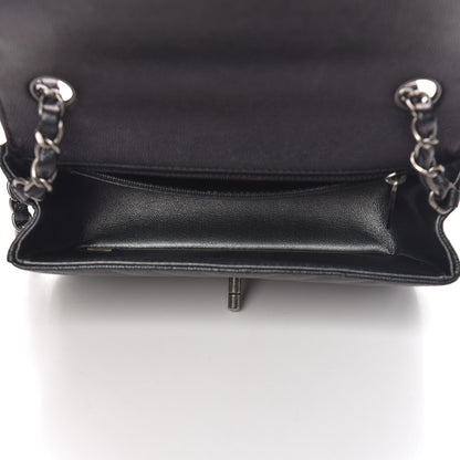 Chanel Iridescent Caviar Chevron Quilted Mini Rectangular Flap Black 5 of 14