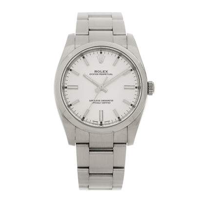 Rolex Stainless Steel 34mm Oyster Perpetual Watch White 114200 1 of 4