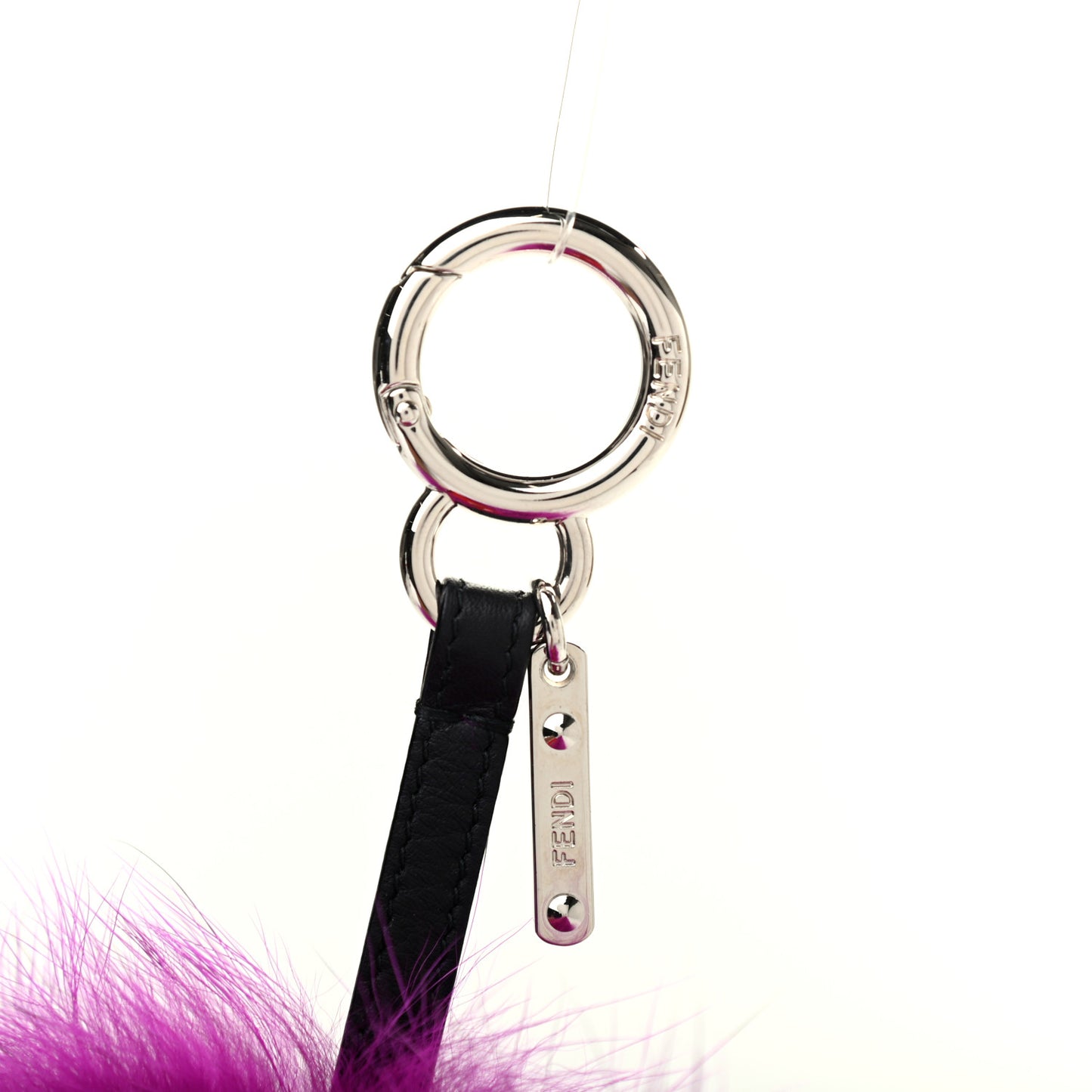 Fox Mink Goat Fur Oret Monster Bag Bug Charm Orchid Black
