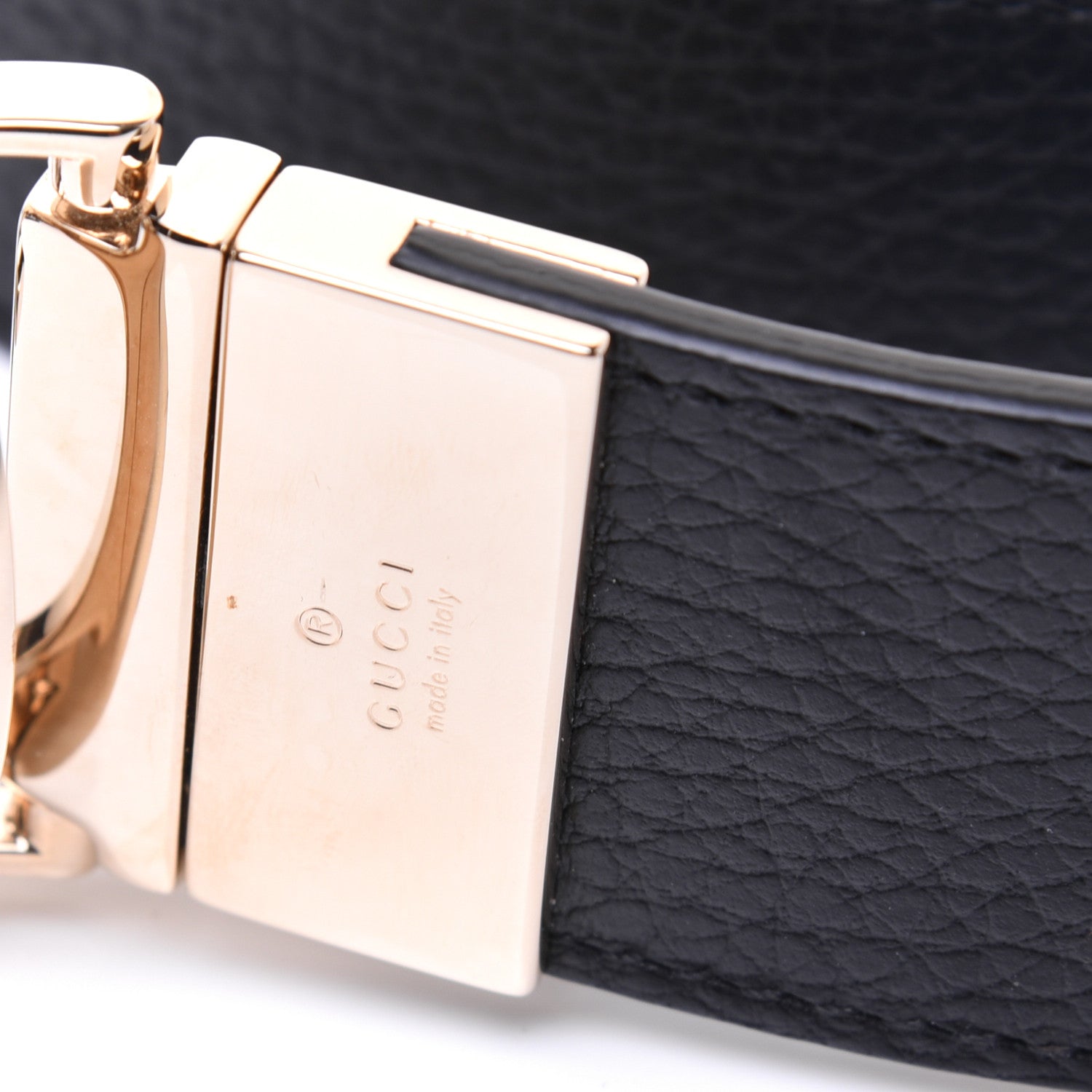 Gucci Dollar Calfskin 1973 Reversible Belt 85 34 Black Mineral Blue 6 of 8