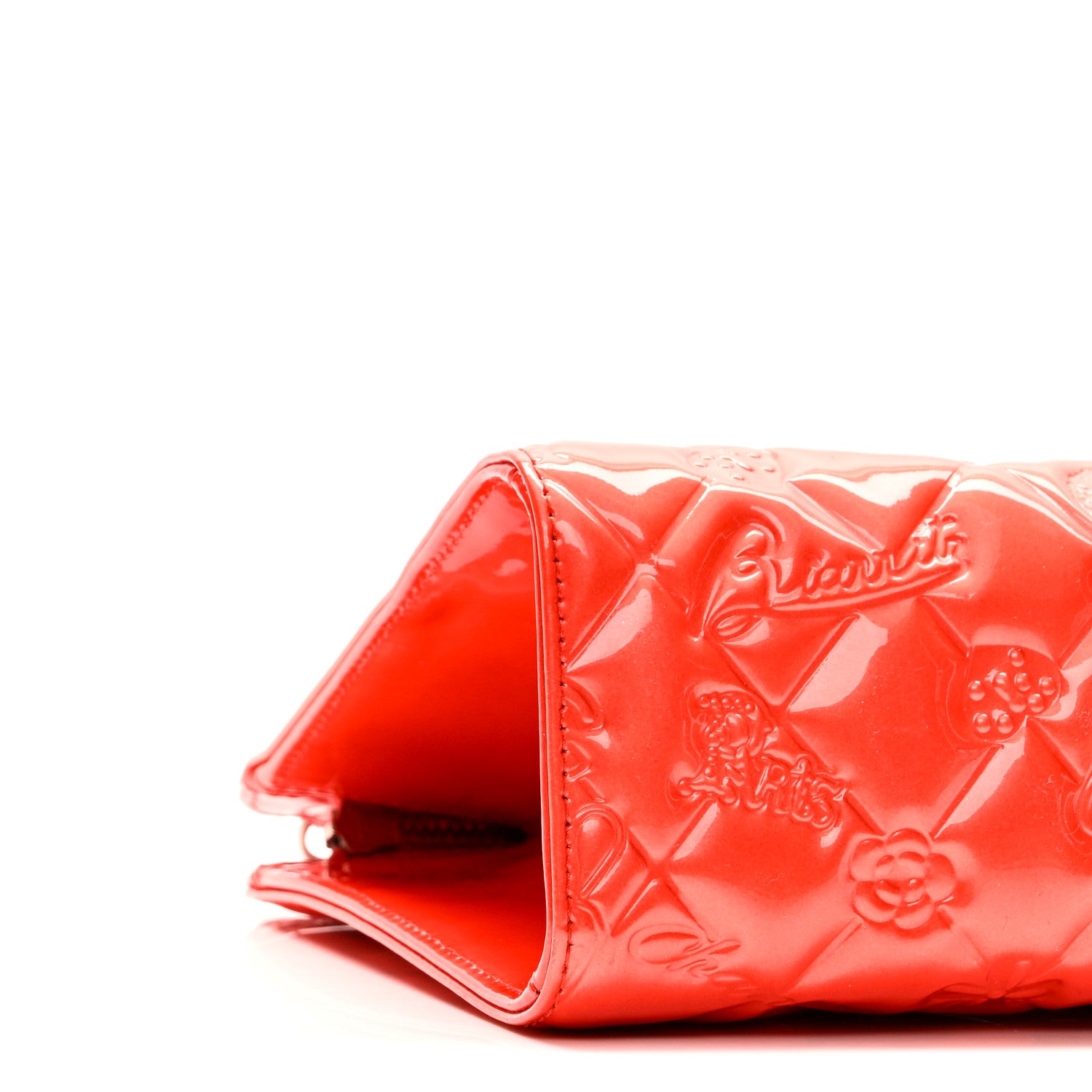 Chanel Patent Calfskin Lucky Symbols Pochette Coral 16 of 19