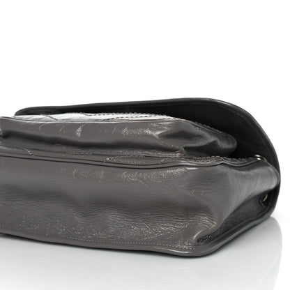 Saint Laurent Crinkled Calfskin Matelasse Monogram Medium Niki Chain Satchel Fog 9 of 9