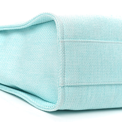 Chanel Woven Straw Raffia Small Deauville Tote Turquoise 8 of 10
