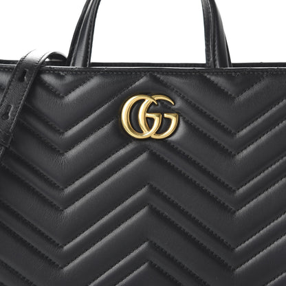 Gucci Calfskin Matelasse Small GG Marmont Tote Black 11 of 11
