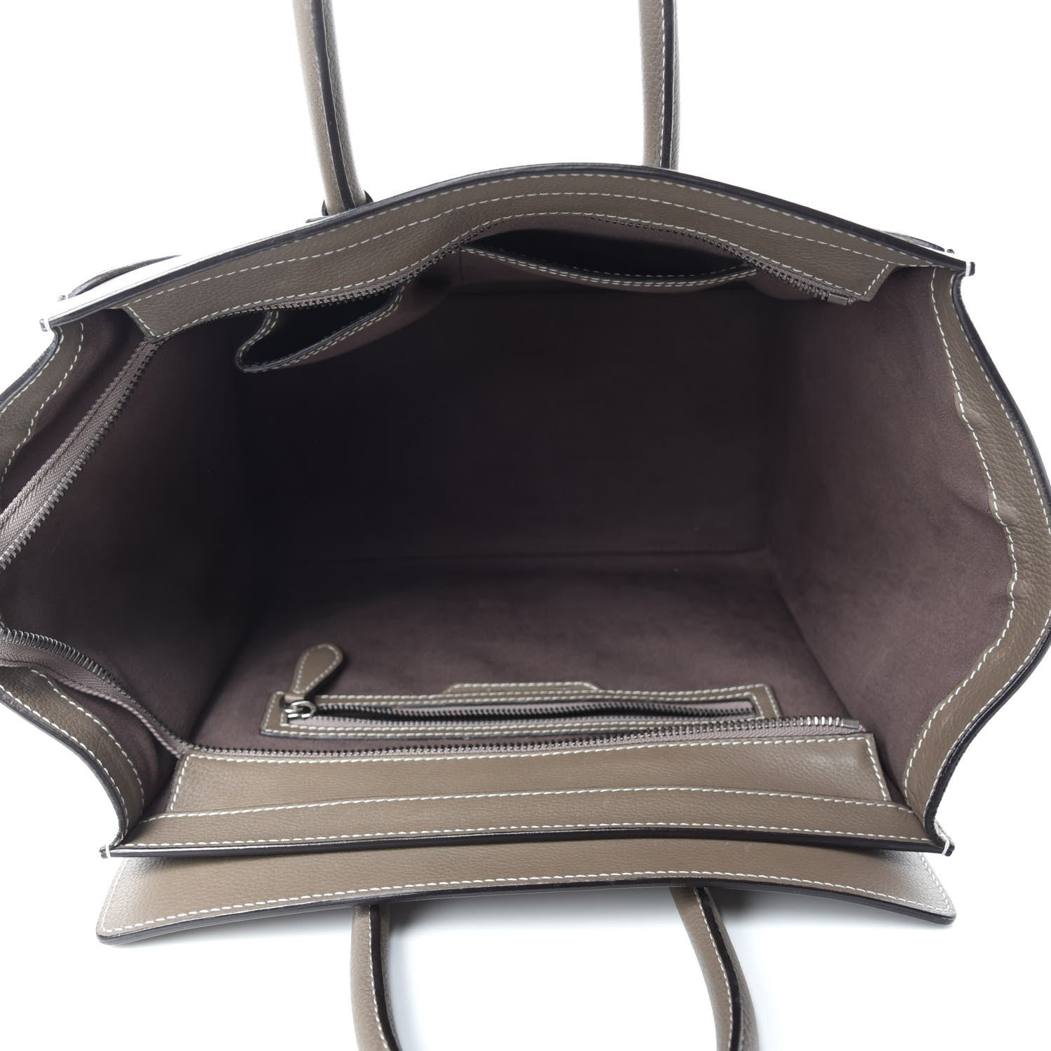 Celine Drummed Calfskin Mini Luggage Souris 5 of 15