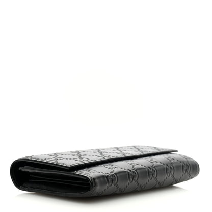 Gucci Guccissima Avel Continental Flap Wallet Black 4 of 6