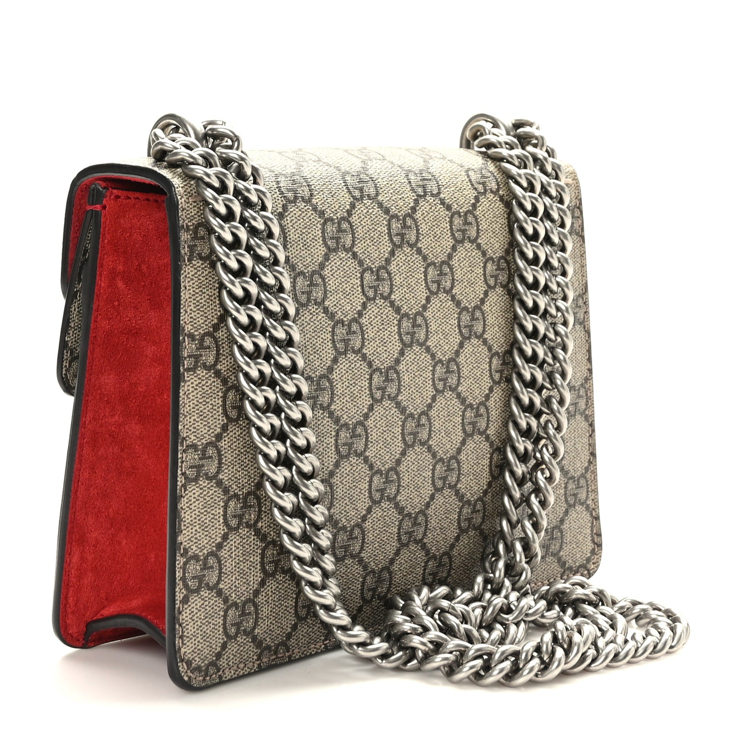 GG Supreme Monogram Mini Dionysus Shoulder Bag Hibiscus Red
