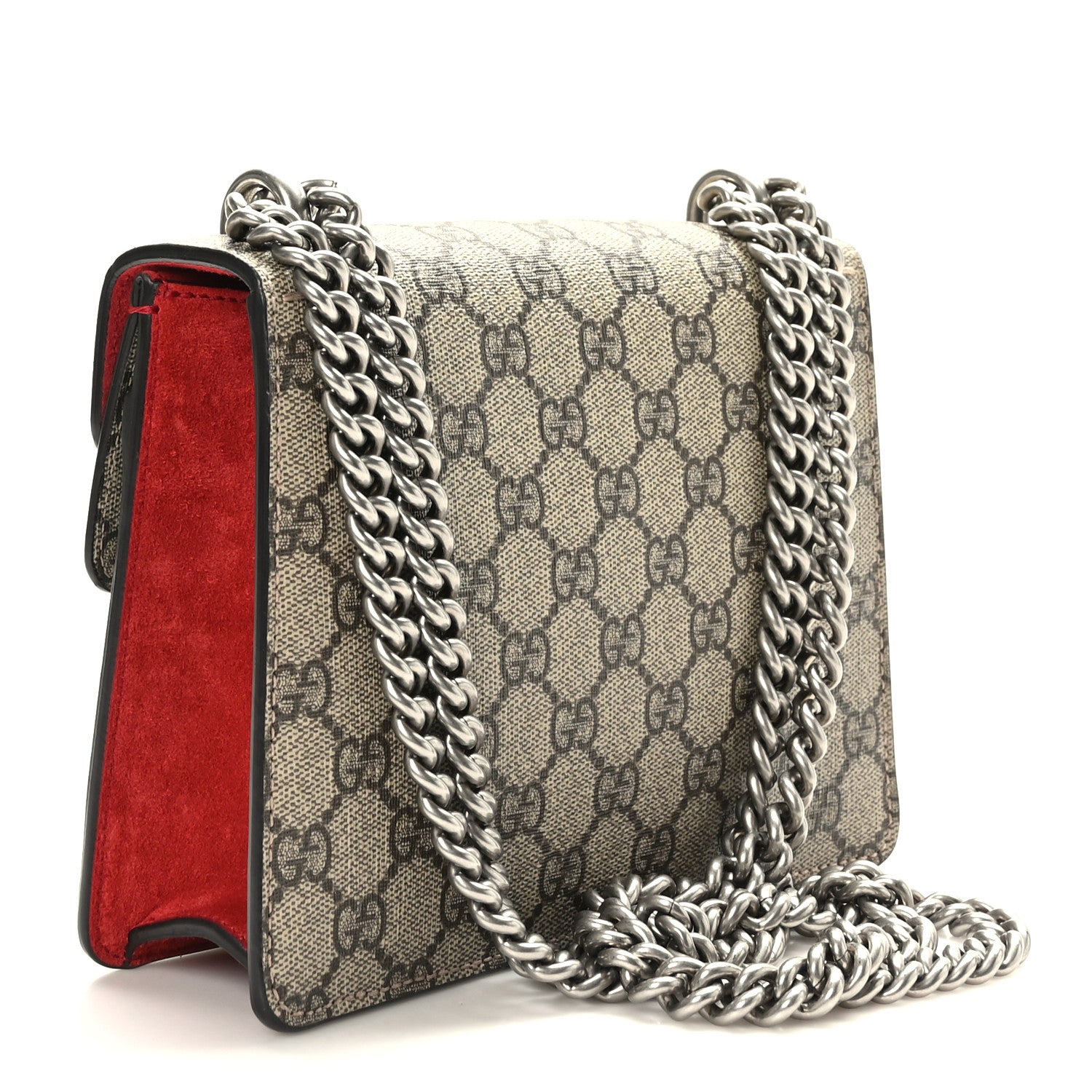 Gucci GG Supreme Monogram Mini Dionysus Shoulder Bag Hibiscus Red 3 of 9