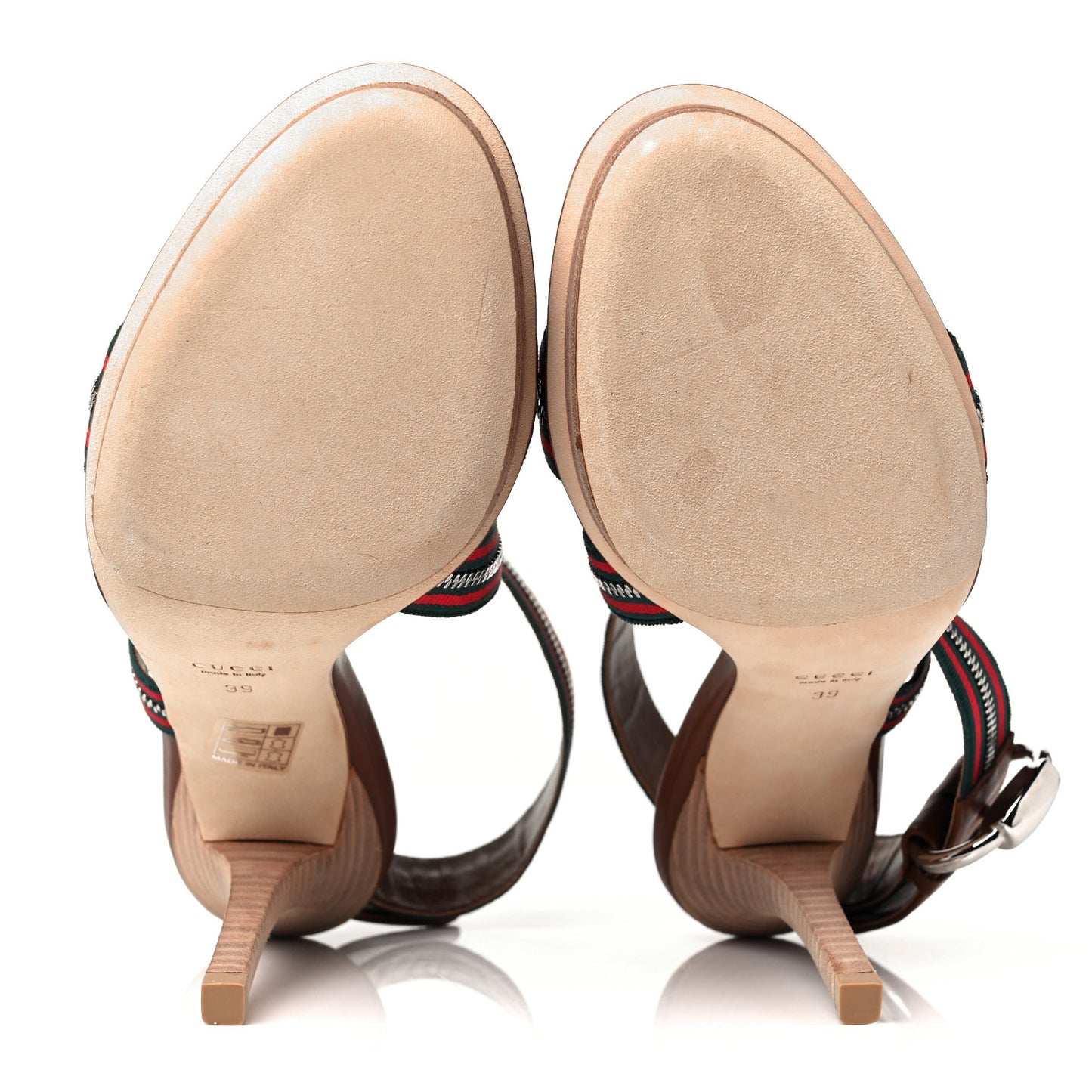 Calfskin Web Zip Sandals 39 Cuir