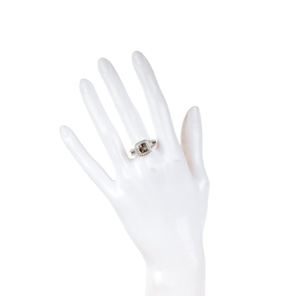 David Yurman Sterling Silver Diamond Smoky Quartz 7mm Petite Albion Ring 54 7 2 of 4