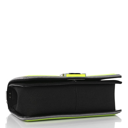 Chanel Canvas Quilted Medium Fluo Boy Flap Black Grey Yellow 4 of 9