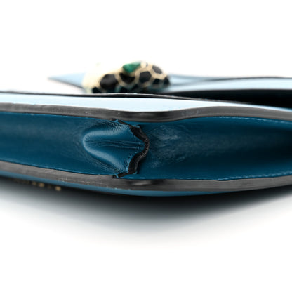 Bulgari Calfskin Serpenti Forever Crossbody Blue 10 of 30