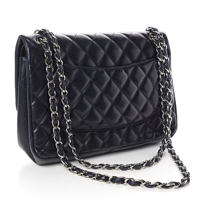 Chanel Lambskin Quilted Jumbo Double Flap Black 2 of 9