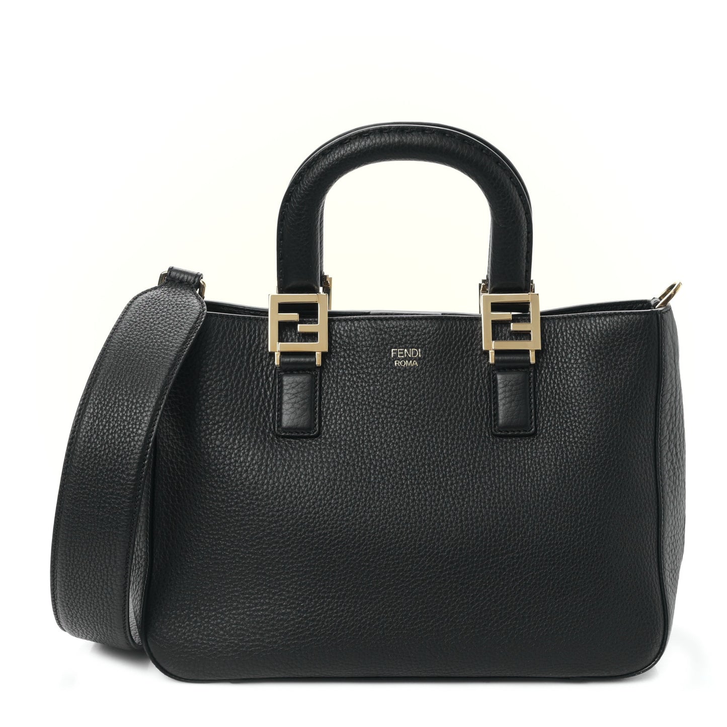 Cuoio Romano Selleria Small FF Tote Black