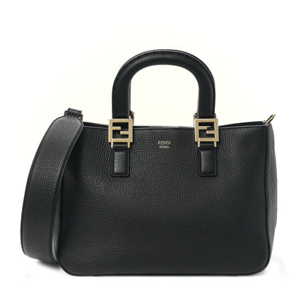 Fendi Cuoio Romano Selleria Small FF Tote Black 1 of 8