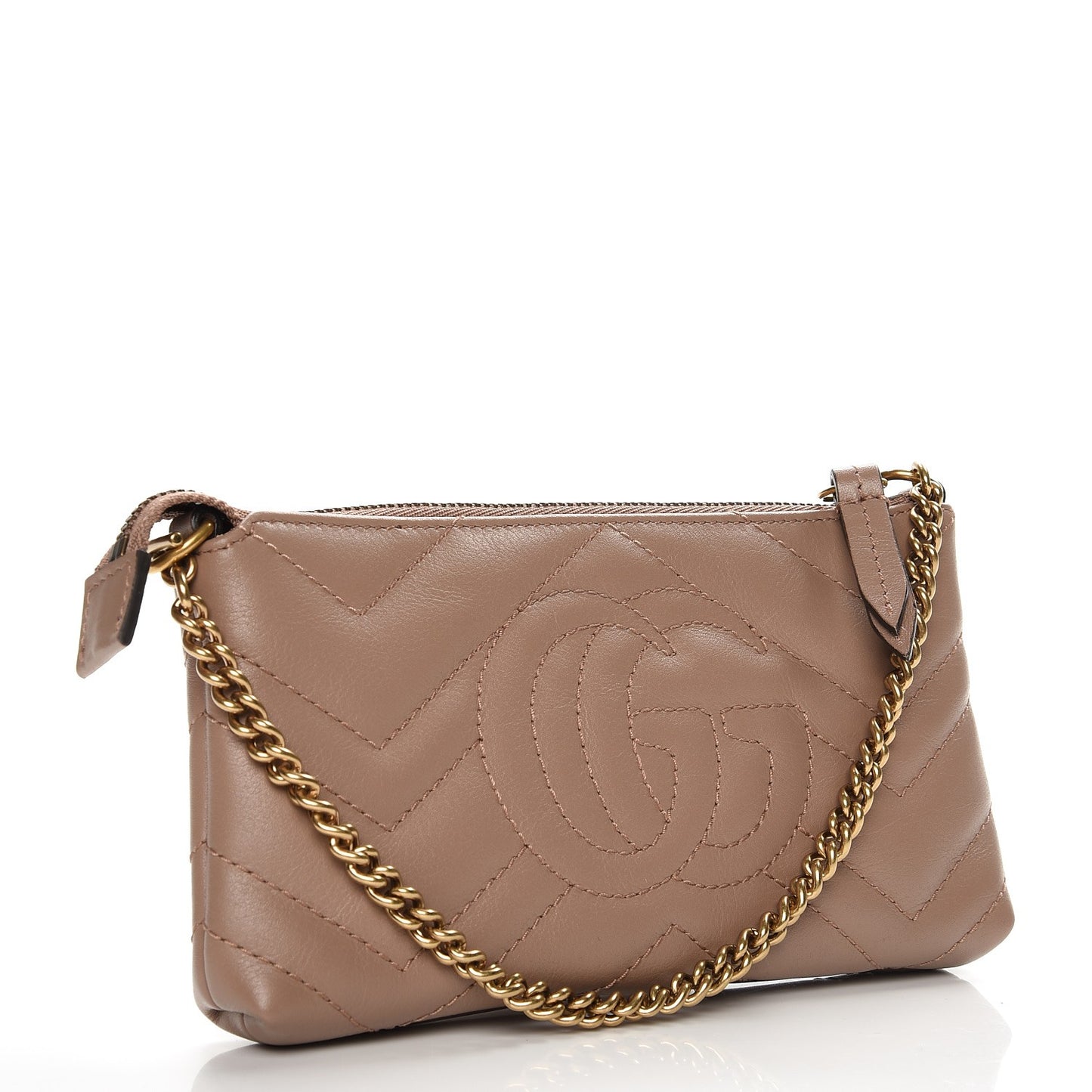 Calfskin Matelasse Mini GG Marmont Chain Bag Porcelain Rose