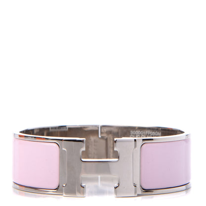 Hermes Enamel Wide Clic Clac H Bracelet GM Rose Dragee 1 of 6