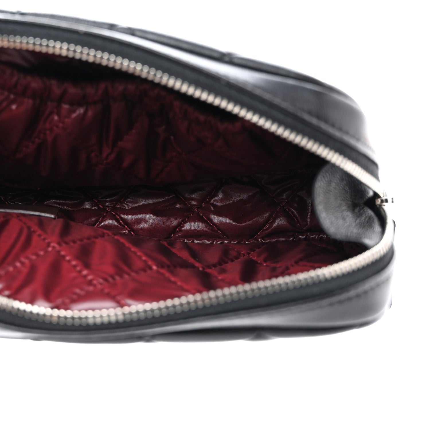 Chanel Lambskin Quilted Small Curvy Pouch Cosmetic Case Black 5 of 8