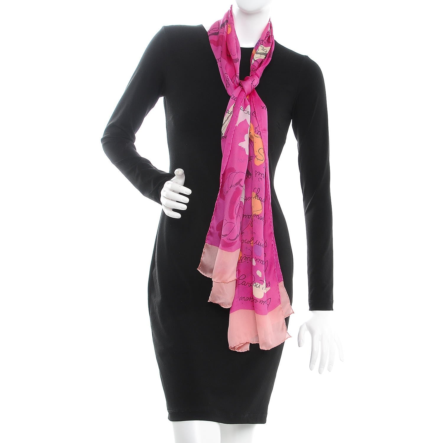 Chanel Silk CC Paris Scarf Pink 2 of 6