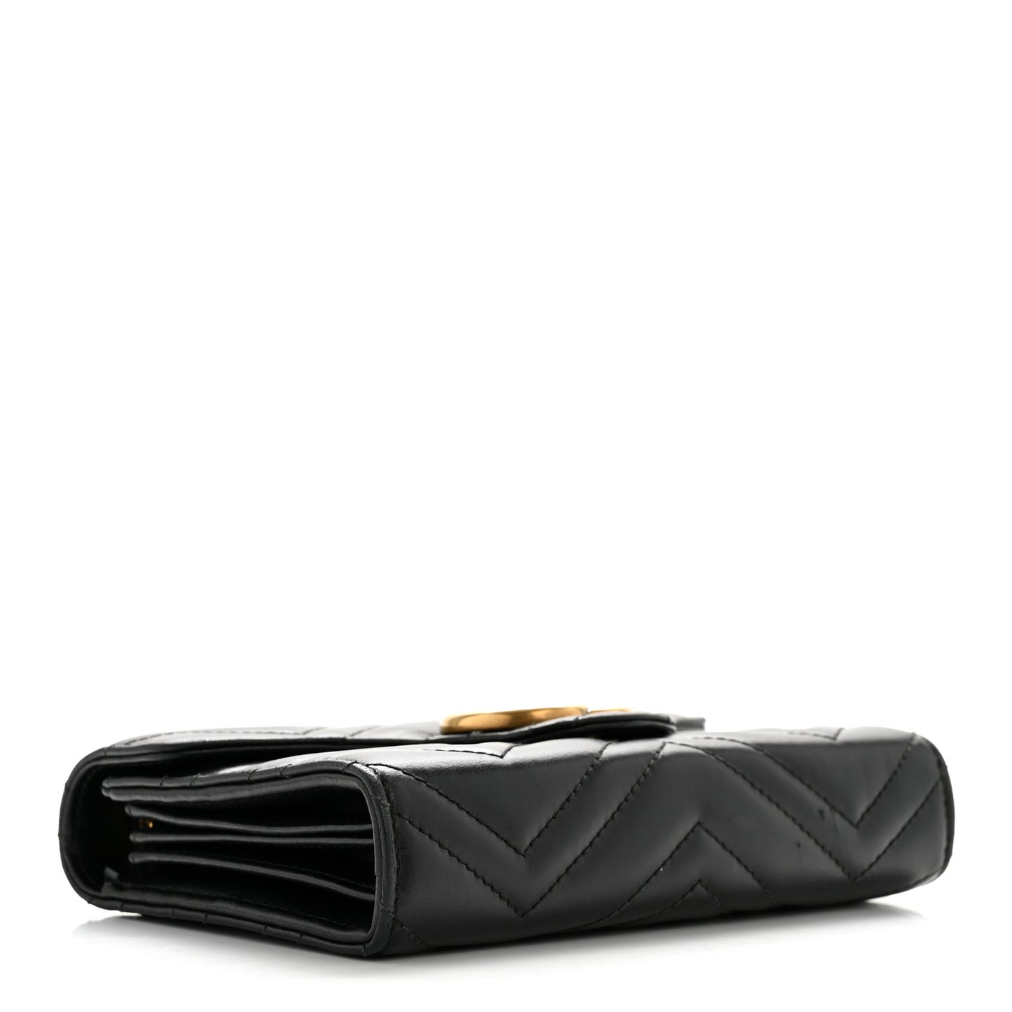 Calfskin Matelasse GG Marmont Chain Wallet Black